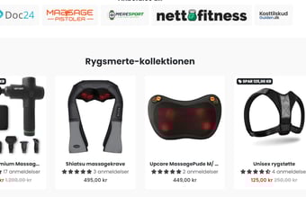 Webshop med salg af massagepistol og produkter mod rygsmerter - Omsætning: 162.000 kr.