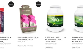 Webshop med salg af sportsernærring - 40-50t i omsæt. - faste kunder og klubaftaler