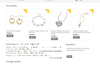 Smykke webshop med høj avance, god facebook side og stort potentiale