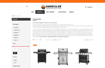 Gasgrill.dk webshop med alt inden for grill og tilbehør