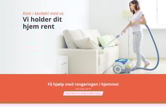 Hjemmeside med navn og logo til rengøringsvirksomhed som generer kundehenvendelser