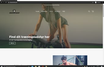 Køreklar dropshipping Webshop af træningsudstyr til hjemmet og supplements til din træning