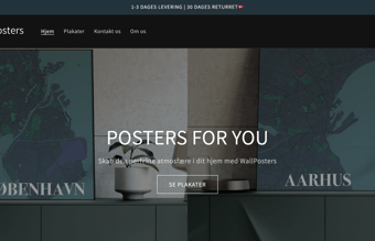 Dropshipping shop med salg af plakater - Avancen ligger på mellem 35-50%.