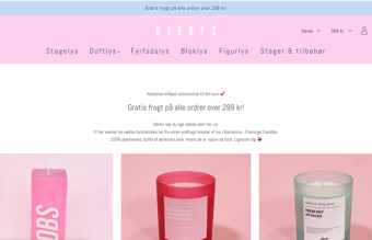 Spændende webshop med duftlys m.v. - ca. 25.000 kr. i omsætning