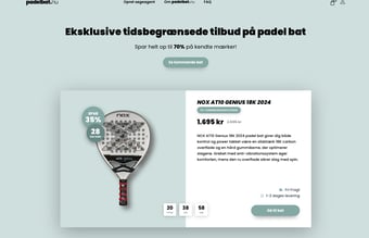 Padelbat.nu - vi hjælper forhandlere af padelbat til flere slag! Super lækker designet og 100% automatiseret platform, som sælger padelbat for forhandlere mod et mindre cut pr. salg.