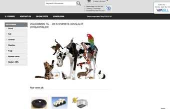 Webshop med dyreartikler og dyrefoder baseret på dropshipping