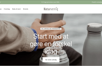 Naturvenlig.dk - Etableret webshop med salg af bæredygtige produkter