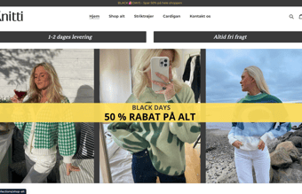 Knitti.dk / Aktiv modetøjsforretning med varelager (100 stk.) / Stort potentiale