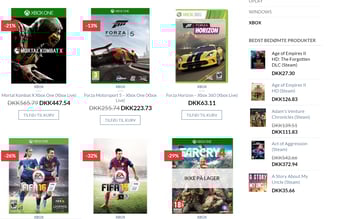 Webshop der sælger spil