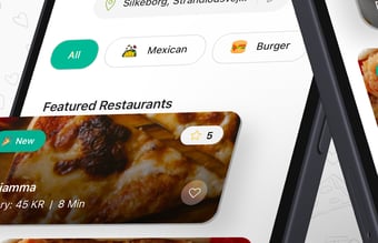 Mad levering System hjemmeside, bruger app, bud app