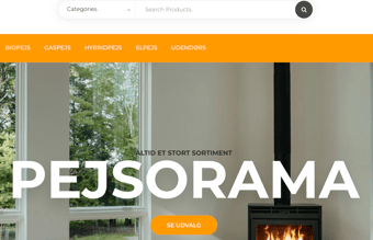 Webshop med salg af pejse og tilbehør (dropshipping)