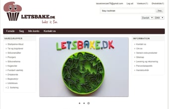 Flot webshop med salg af bageudstyr. Betal kun for lager!!