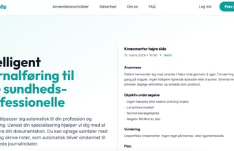 CareNote – AI-drevet SaaS-platform til sundhedssektoren!  Kan optage lægesamtaler og omdanne dem til præcise journalnotater. Klar til vækst og skalering!