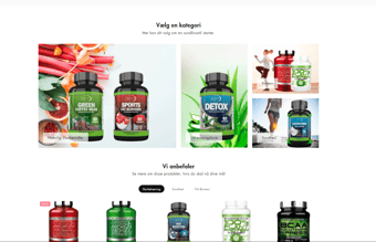 Kosttilskuds webshop med 100.000 kr. i månedlig omsætning.
