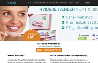 Webshop med tandblegning - Leverandør aftale medfølger - ce-godkendte 