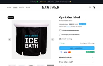 Køreklar webshop med eget varelager til salg - salg af transportable isbade