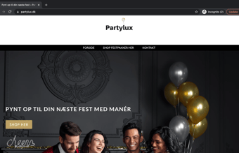 Køreklar webshop med festtilbehør