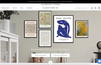 Plakatstore.dk - Webshop med salg af plakater og rammer.