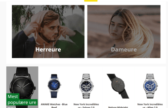 Veldrevet webshop med salg af ure fra små urmærker - Dækningsgrad: 30-32%