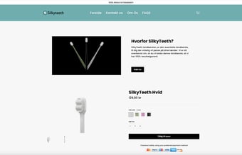 Køreklar webshop med salg af nyudviklet tandbørster