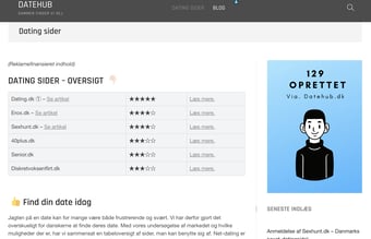 Datehub.dk- Dating sammenlignings-side (affilate)