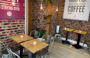 Hyggelig Café i gågaden i Odense