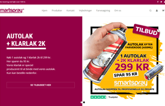 Online webshop af autolak samt relateret auto produkter - Omsætning på stabilt 150.000 kr. om året 