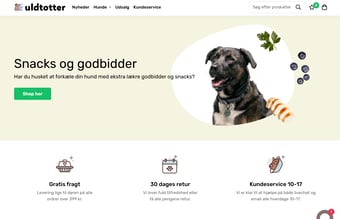 Webshop med salg af hundeudstyr, legetøj, snacks og foder - Omsat for cirka 52.000 kr.