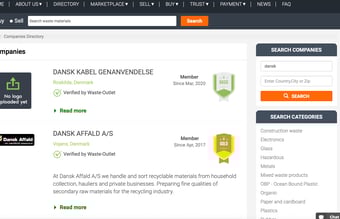 Online B2B markedsplads for affaldsressourcer