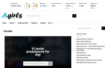 Affiliate side indenfor test af produkter. Website med masser af muligheder.