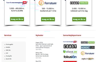 Affiliate side til salg