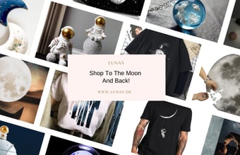 Dropshipping webshop - Produkter indenfor tema med måne og space