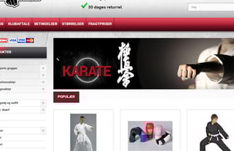Veletableret Dropship Webshop med kampsportsudstyr | oms 125.000 /år.
