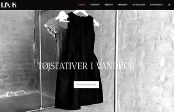 Webshop med salg af tøjstativer i vandrør