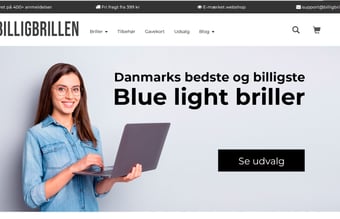 Billigbrillen.dk - flot, nem og brugervenlig webshop!