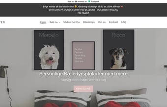 Tids- og ressourcesparsom plakatwebshop til kæledyrs - ÅTD omsætning: ca. 50.000 kr.