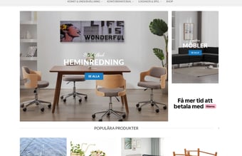 Succesfuld møbel- og boligartikelwebshop i kraftig vækst sælges. Nem webshop for begyndere. 