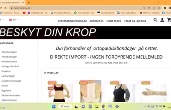 Webshop med ortopædiske bandager - Betal kun for varelager - Omsætning 2022: 50.000 kr.