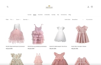 Webshop og univers med dropshipping af børnetøj - Omsætning fra juni til august 2022: 8.632,-