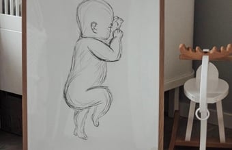 Dropshipping plakatshop med unikke babyplakater - Avancen ligger på mellem omkring 60%. 