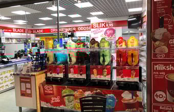 Kiosk med tilhørende spillehal til salg