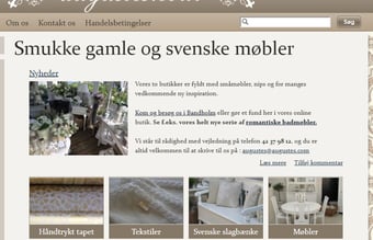 Augustes.com - Webshop med møbler, nips og brugskunst - Solgt for 200.000kr. i 2018