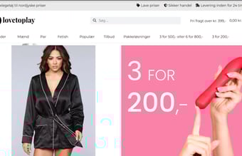 Voksenlegetøjs hjemmeside til salg + varelager