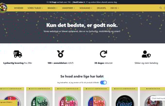 Nikotin-pouches webshop, med omsætning, godt branded.