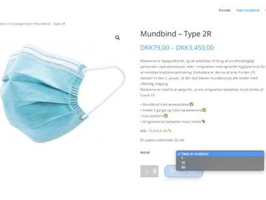 Køreklar og optimeret mundbind-webshop
