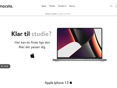 Køreklar webshop med dropshipping af Apple Produkter med Dansk leverendør! Macsta.dk 
