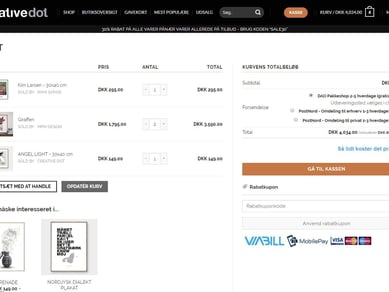 CreativeDot - Design webshop/salgsportal med eget brand - Omsætning ca. 130.000 kr. i 2018 (på standby)