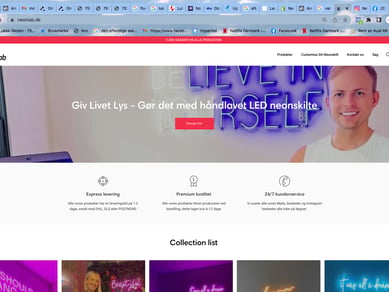 LED neonskilte butik med god avance - Omsætning: 401.000,- kr.