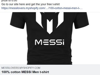 Webshop med Messi merchandise (Shopify)