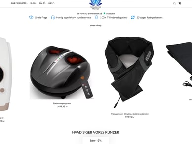 Dansk webshop med potentiale, salg af massageapparater 